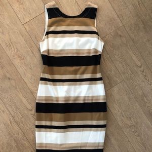 Banana Republic Neutral Striped Dress